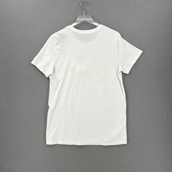 CALIFORNIAN VINTAGE Short Sleeve Crew Neck Tee Womes White Venice Rainbow Shirt - Picture 2 of 13